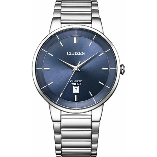 CITIZEN 星辰 GENTS系列 簡約時尚大三針腕錶/藍40mm(BI5120-51L)