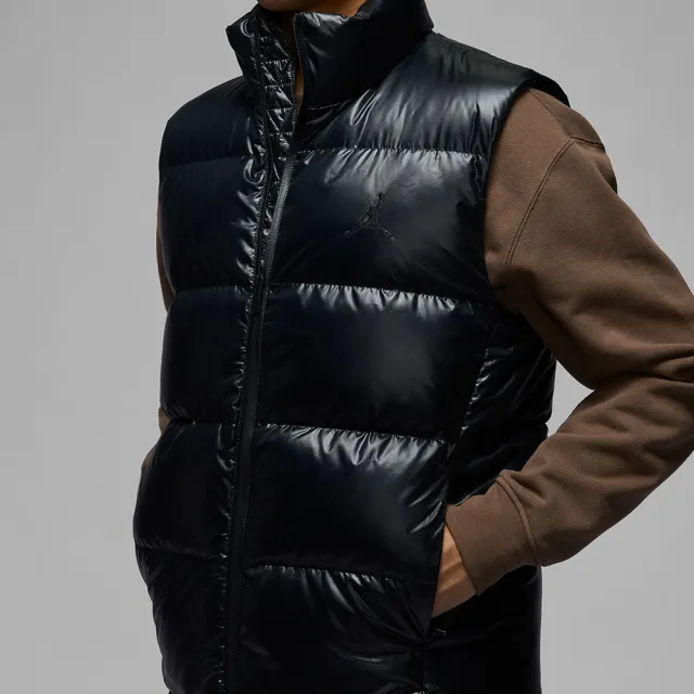 【NIKE 耐吉】羽絨背心 男款 運動 保暖 AS M J FLIGHT DOWN VEST 黑 FV7274-010