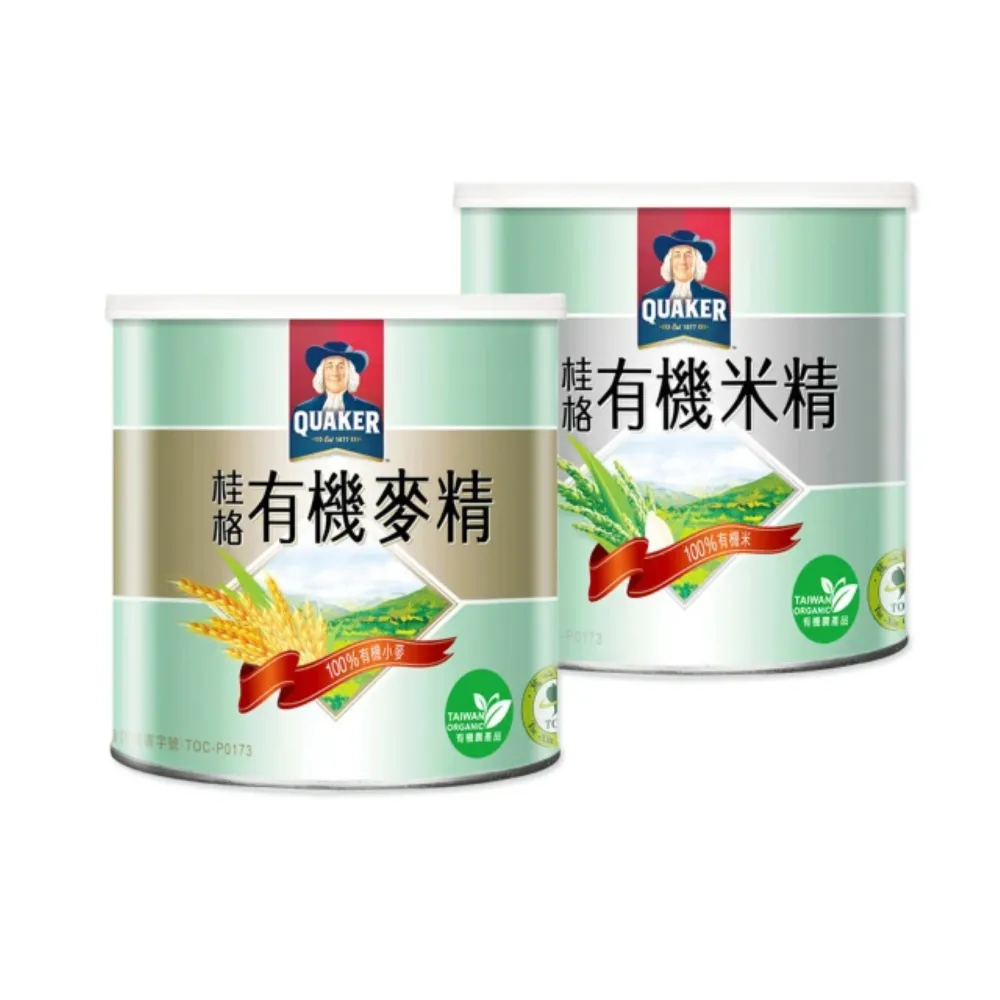 【QUAKER 桂格】有機米麥精系列-300g*6罐/箱(有機米精/有機麥精)