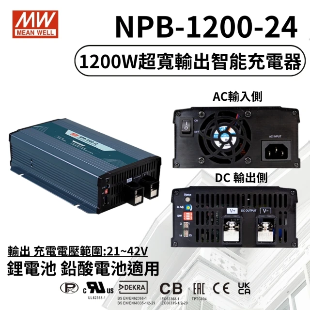 MEAN WELL 明緯 全新原廠公司貨 NPB-1200-24(1200W超寬輸出智能偵測充電器)