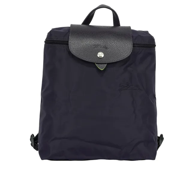 【LONGCHAMP】LE PLIAGE GREEN再生帆布折疊後背包(藍莓色)