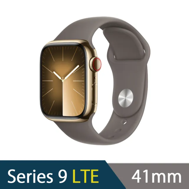 【Apple】Watch Series 9 41公釐不鏽鋼錶殼搭配運動型錶帶(LTE版)