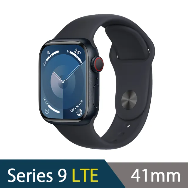 【Apple】Watch Series 9 41公釐鋁金屬錶殼搭配運動型錶帶(LTE版)