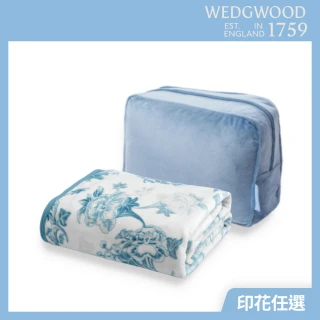 【WEDGWOOD】買一送一｜超細纖維印花旅行毯(單人毯任選)