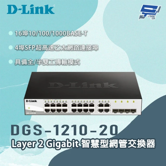 CHANG YUN 昌運 D-LINK 友訊 DGS-1210-20 Layer 2 Gigabit 智慧型網管交換器