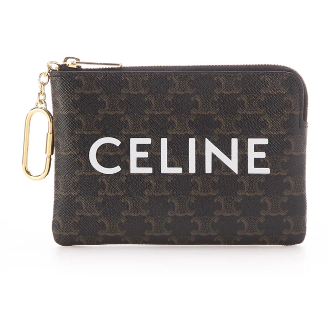 CELINE Triomphe 經典老花 黑色 帆布零錢包 信用卡袋