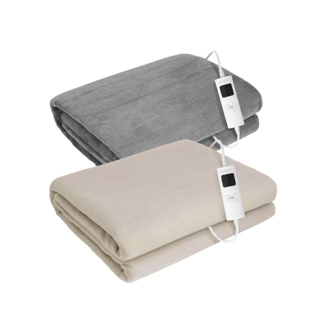 【AWSON 歐森】披蓋兩用微電腦型雙人電熱毯/親膚法蘭絨/可水洗/定時恆溫(AWEB-102米色/AWEB-103灰色任選)