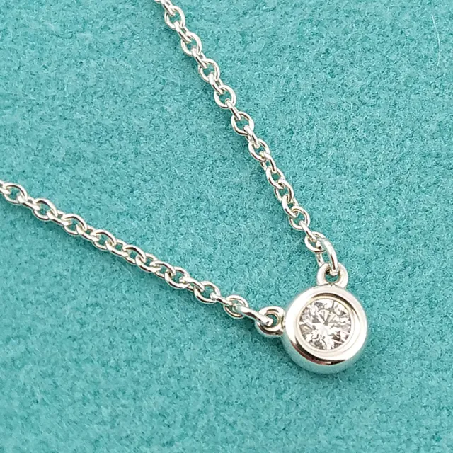 【Tiffany&Co. 蒂芙尼】925純銀-明亮切割圓形鑽石墜飾女用項鍊(7分鑽)
