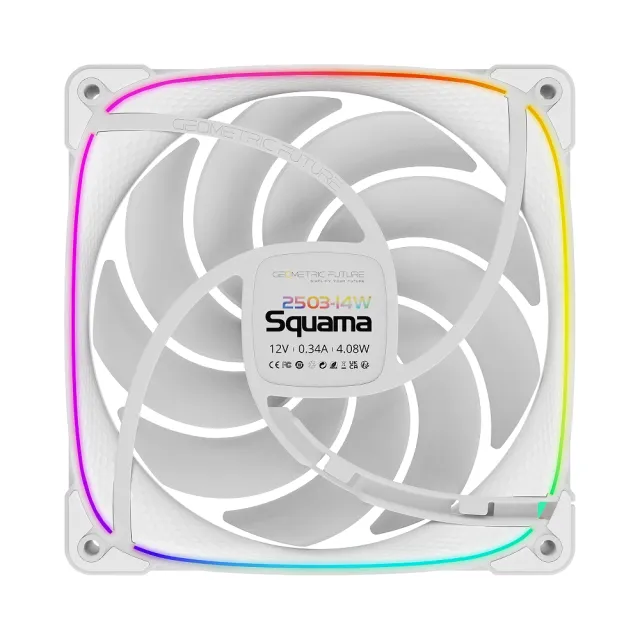 【Geometric Future】幾何未來 Squama 大龍鱗 2503W 14cm ARGB風扇 白色 3合1組(龍鱗風扇)