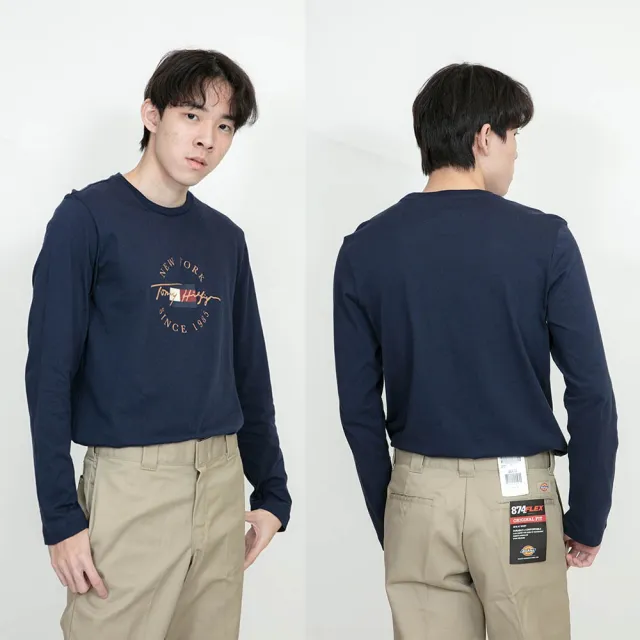 【Tommy Hilfiger】Tommy Hilfiger 復古圓標 長T 大尺碼 純棉 無刷毛 現貨 長袖 T恤(長袖 T恤9663)