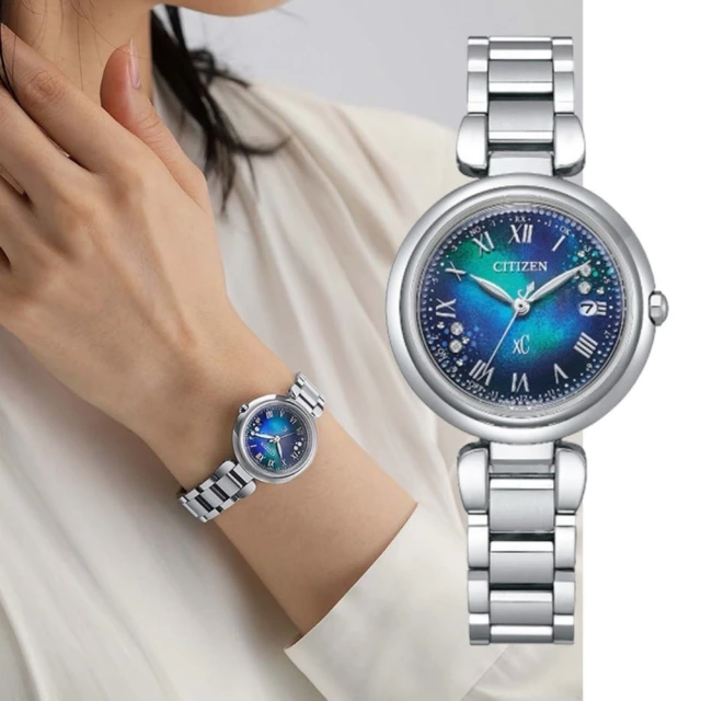 CITIZEN 星辰 xC系列 千彩之海限定款 光動能電波女錶/29mm(ES9460-61L)