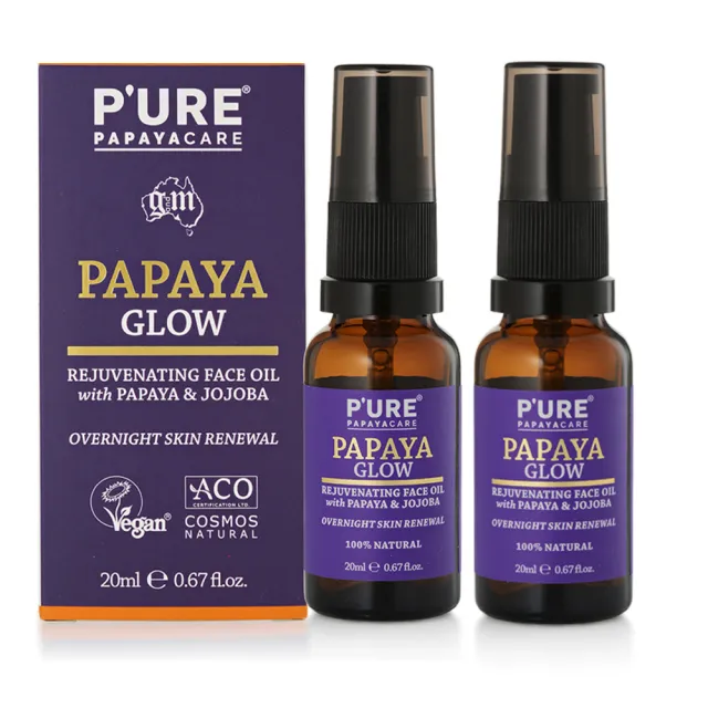 【澳洲 Pure Papayacare】木瓜亮澤滋養精華油(2入組  20ml/瓶)