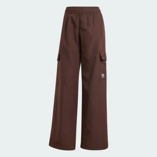 【adidas 愛迪達】ESS Woven Cargo 女 長褲 工裝風 運動 休閒 三葉草 寬鬆 咖啡(IX9973)