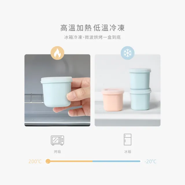【PUKU 藍色企鵝】午茶甜果醬矽膠副食品儲存盒4入(藍莓/草莓/杏桃)