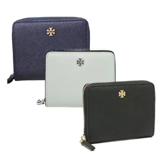 【TORY BURCH】tory burch 十字防刮拉鏈零錢袋短夾  贈原廠紙袋(黑色/深藍色/薄荷綠/雙11)