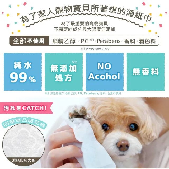 【LEC】日本純水99%寵物毛孩用可沖式濕紙巾70抽12包入(箱購)