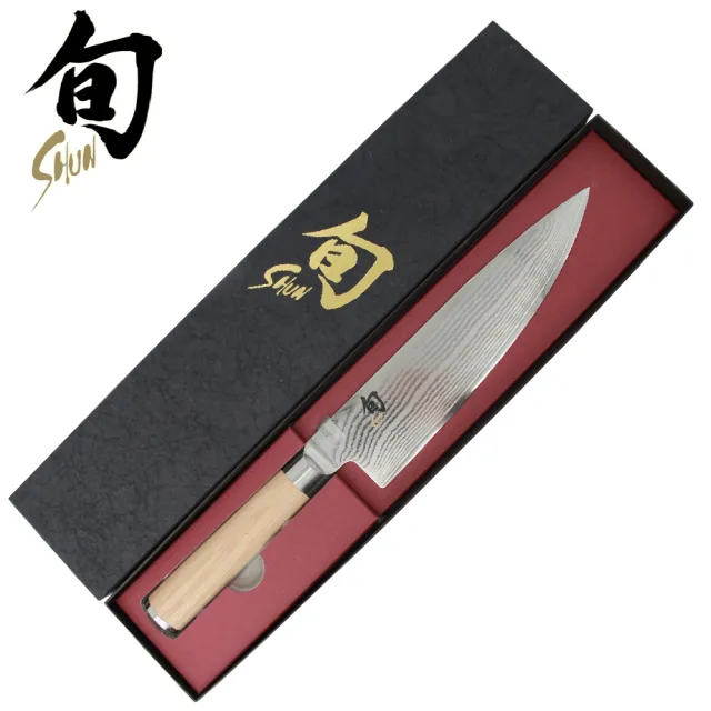 【KAI 貝印】旬 BLONDE 日本製大馬士革鋼高級主廚用刀 20cm DM-0706W(菜刀 高品質 切肉 切魚 料理刀)