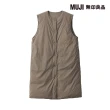 【MUJI 無印良品】女輕量羽絨抗靜電內裏無領長版背心(共3色)