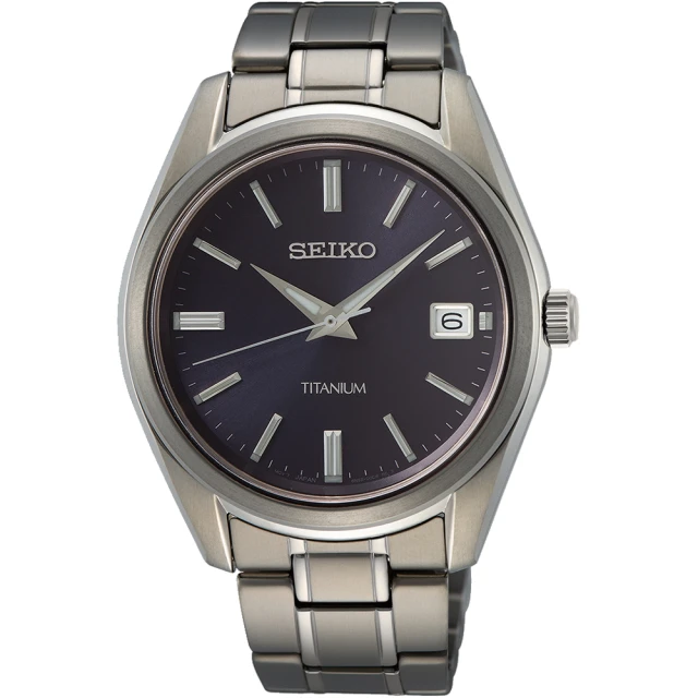 SEIKO 精工 經典鈦金屬輕量時尚男錶 禮物 雙11(6N52-00B0V/SUR373P1)