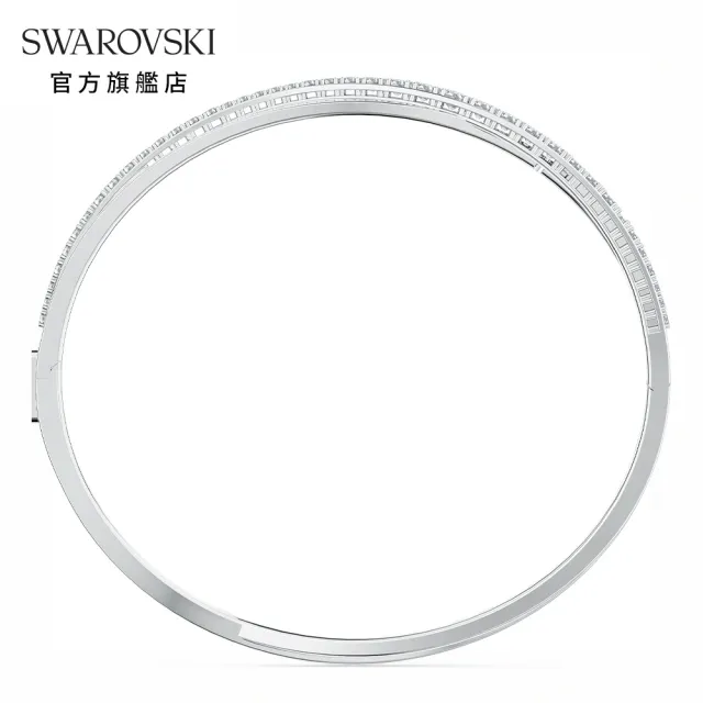 【SWAROVSKI 官方直營】Hyperbola 手鐲 白色 鍍白金色