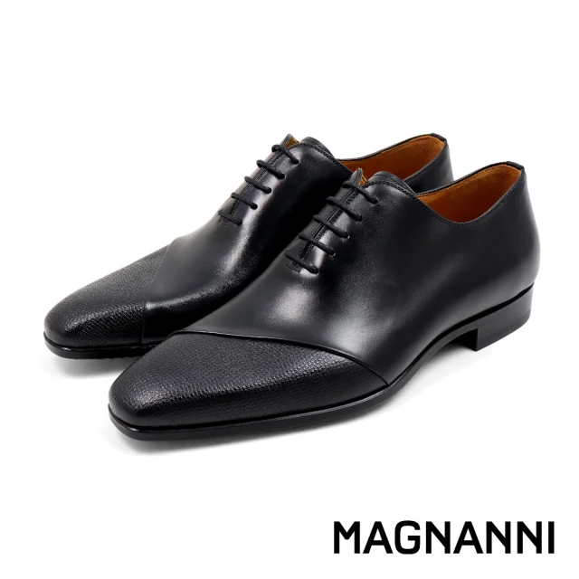 MAGNANNI 西班牙手工質感拼接造型牛津鞋 黑色(23869B-BL)