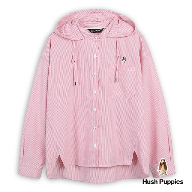 Hush Puppies 女裝 洋裝 素色修身開襟襯衫領洋裝