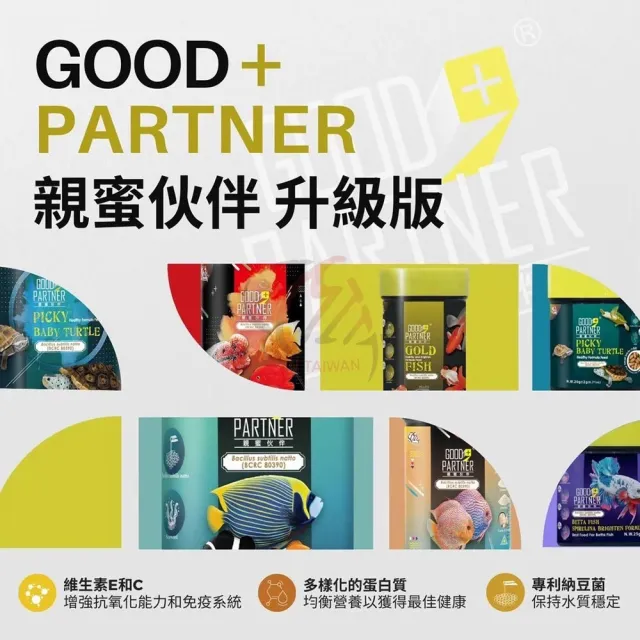 【海豐飼料】親蜜伙伴GOOD PARTNER+龍鯉、金魚雙色育成飼料 中粒 175g(適合龍鯉、錦鯉、長尾鯉、金魚食用)