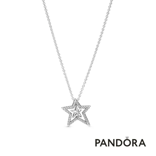 【Pandora官方直營】密鑲寶石璀璨星形短項鏈-絕版品