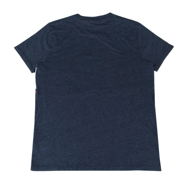 【HOLLISTER Co】HOLLISTER LOGO紅白紅條紋棉質混紡短袖T恤(男款/海軍藍)