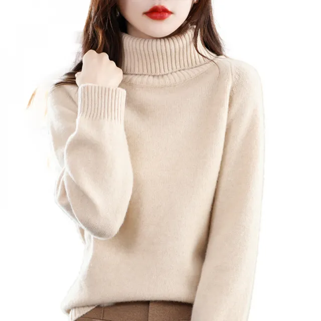 【Very Buy 非常勸敗】預購/秋冬100羊毛衫女裝高領短款加厚寬鬆純色內搭毛衣套頭羊絨針織衫