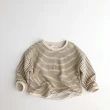 【Baby 童衣】韓風條紋上衣 男女童百搭長袖圓領T 男童歐巴風落肩袖T-Shirt 女童外出上衣 89095(共２色)