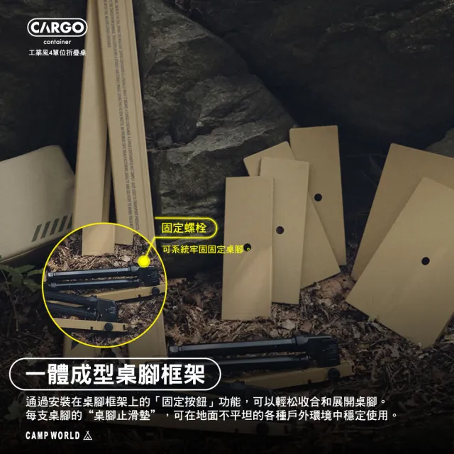 【Cargo】工業風4單位露營桌(桌板 IGT 單位桌 置物網袋 露營 逐露天下)