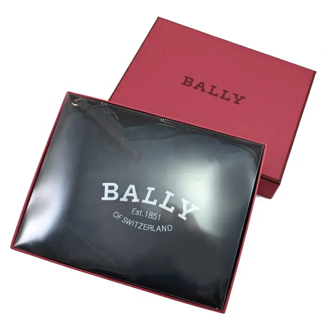 【BALLY】簡約多功能收納折疊萬用包肩背包托特包組合禮盒組(午夜藍)