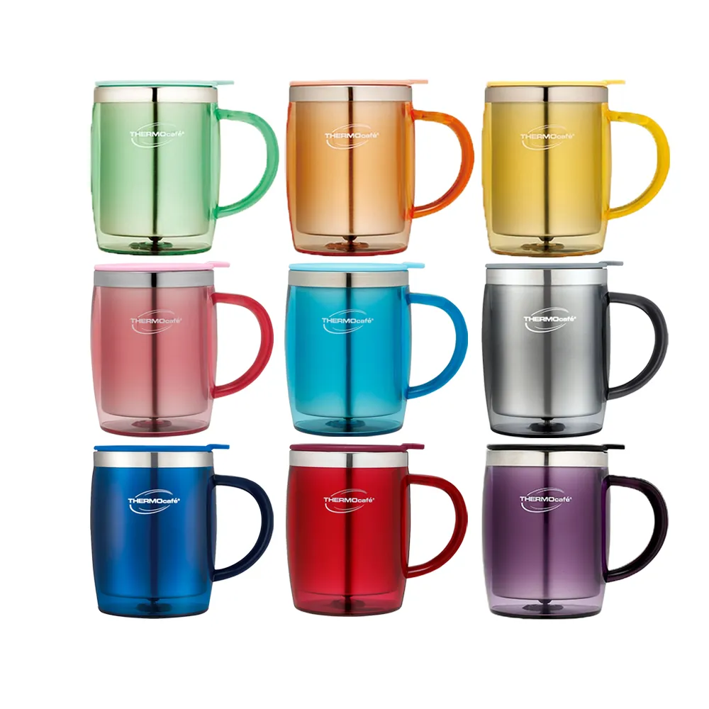 【THERMOcafe凱菲】買1送1_不鏽鋼真空隔溫杯350ml-共2入(DOM-350SH)