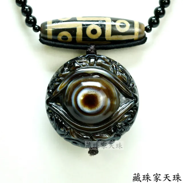 あずきちゃん瑪瑙　回文珠銀線天珠　6-12 藏珠家】精品53mm文殊菩薩+財咒天眼+大九眼天眼天珠項鍊- momo購物網
