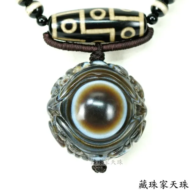 【藏珠家】精品38mm財咒天兩眼天眼天珠項鍊