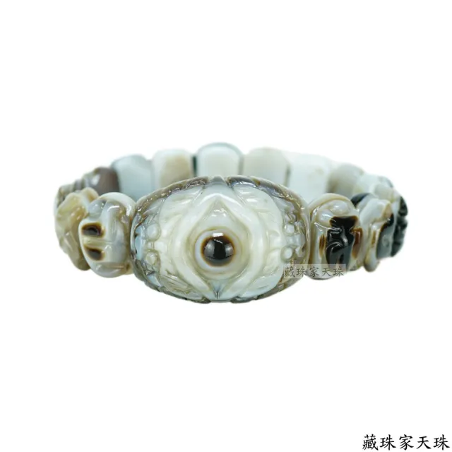 【藏珠家】精品雙龍拱珠+黃財神咒天眼天珠手鍊-中手排（其他規格）