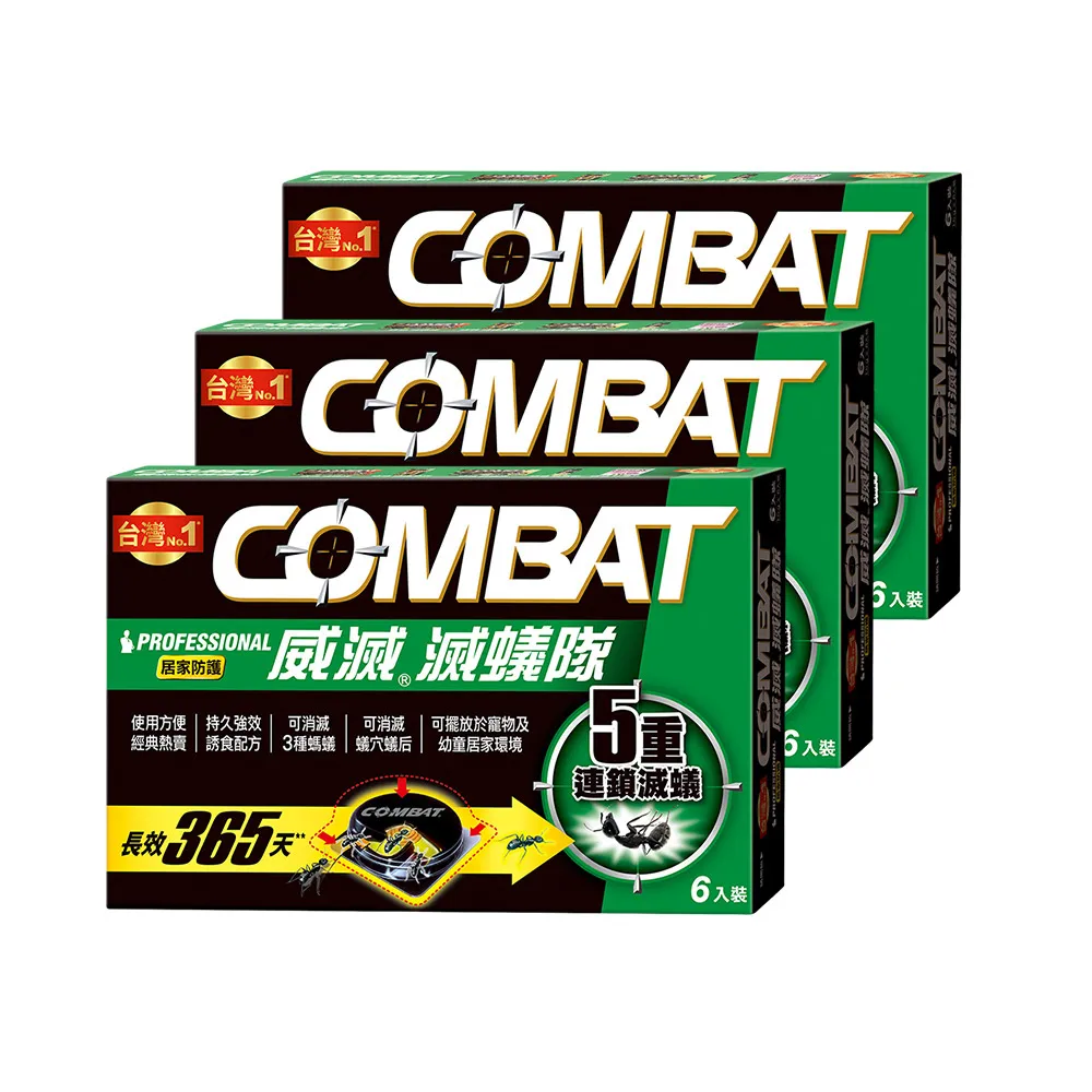 【Combat 威滅】雙11限定-滅蟻隊 居家防護 1.5gx6入x3盒(除螞蟻藥)