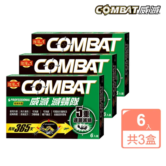 【Combat 威滅】1111限定-滅蟻隊 居家防護 1.5gx6入x3盒(除螞蟻藥)