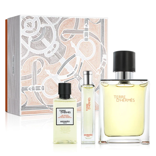 Hermes 愛馬仕 大地男性香氛禮盒-淡香水100ml+小香15ml+沐浴膠40ml(平行輸入)