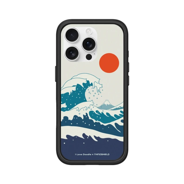 RHINOSHIELD 犀牛盾 iPhone 16系列 Mod NX手機殼/I Love Doodle-貓咪海浪(I Love Doodle)