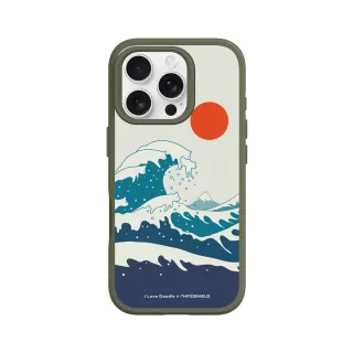 【RHINOSHIELD 犀牛盾】iPhone 16系列 SolidSuit背蓋手機殼/貓咪海浪(I Love Doodle)