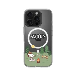 【RHINOSHIELD 犀牛盾】iPhone 16系列 Clear MagSafe兼容 磁吸透明手機殼/史努比-露營趣(Snoopy)