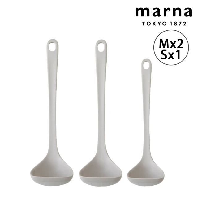 MARNA 買2送1-耐熱矽膠湯杓/湯匙-顏色任選(S+Mx2)