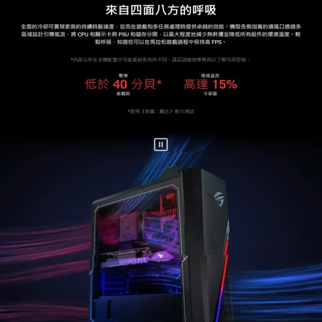 【ASUS 華碩】R7 RTX3060電競電腦(R7-7700X/16G/1TB SSD/RTX3060 12G/W11/G15DS-R7700X300W)