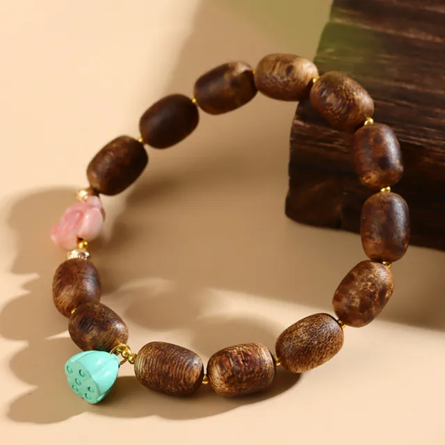 【禧禧珠寶】沉香木牡丹花手鍊