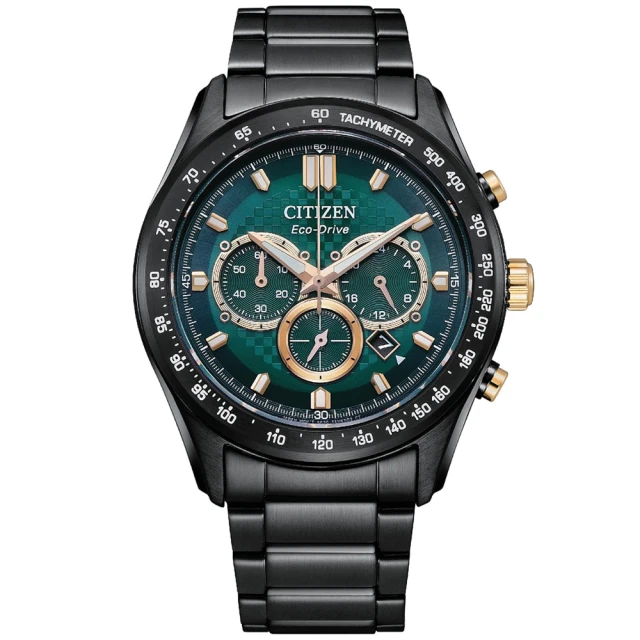 CITIZEN 星辰 Chronograph 亞洲限定光動能計時腕錶/雨林綠43mm(CA4536-86X)