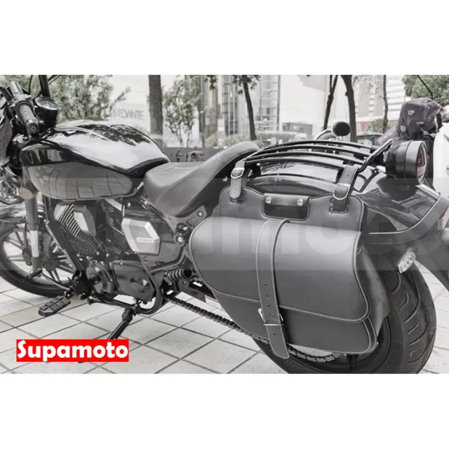 【Supamoto】機車馬鞍包―提把流線款J (皮革馬鞍袋/復古檔車改裝/側包/側箱/加掛包包)