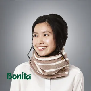 【Bonita 葆倪】雙釦、雙面條紋圍脖-967-4540(日本進口雙面溫暖圍脖)