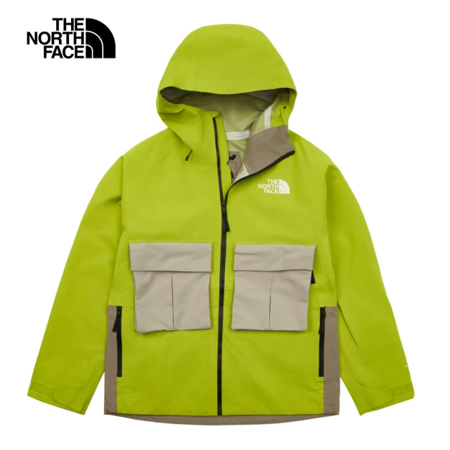 The North Face 北面男款綠色DryVent防水透氣連帽衝鋒衣｜87YF5KI(外套)